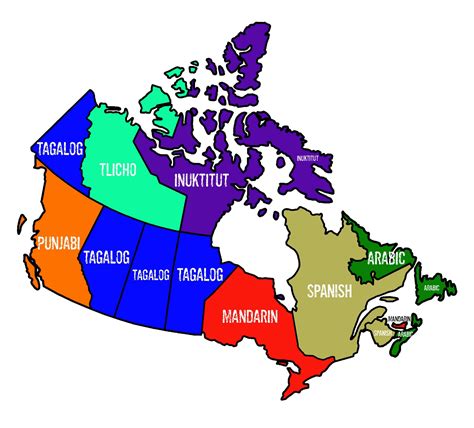 Most spoken non-official language in each Canadian province/territory ...