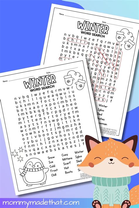 Winter Word Search (Free Printable)