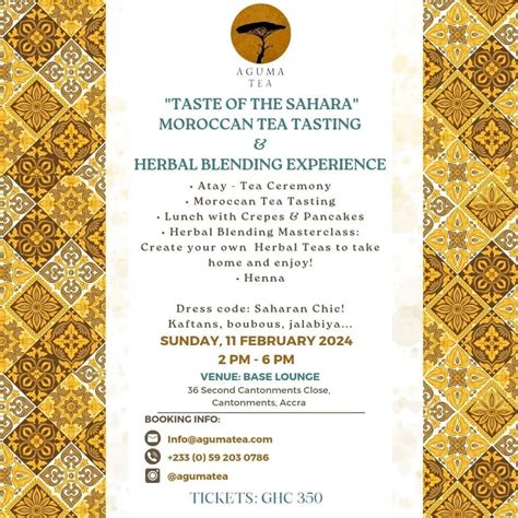 Taste of the Sahara: Moroccan Tea Tasting and Herbal Blending Workshop ...