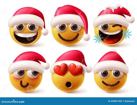 Christmas Emoji Santa Claus Vector Set. Christmas Emoticons And Emojis ...