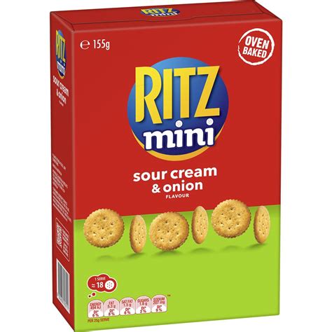 Ritz Mini Crackers Sour Cream & Onion Flavour 155g | Woolworths