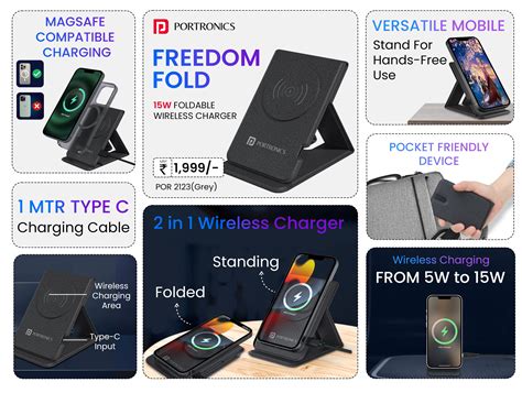 Buy Portronics Freedom Fold 15w Foldable Wireless Charger