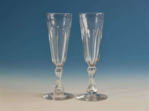 Antique glass champagne flutes pair English c1830 in Antique Wine ...