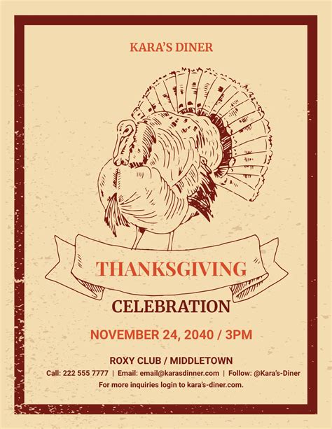 Free Thanksgiving Flyer Templates, Editable and Printable