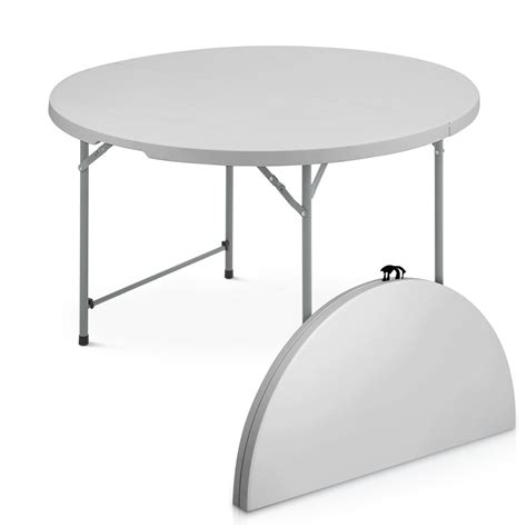 OSM 4Ft Round Folding Table, Indoor Outdoor Plastic Dining Card Table ...
