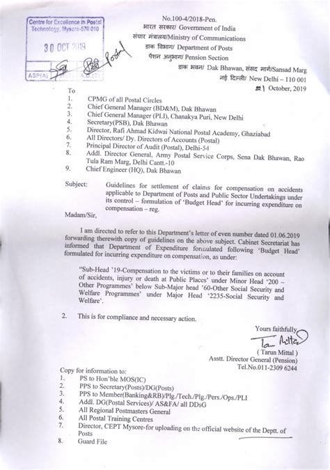 Guidelines for settlement of claims for compensation on accidents ...