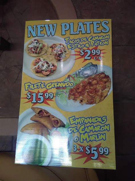 Menu at Sol Y Mar Mariscos Restaurant Lynwood, Lynwood