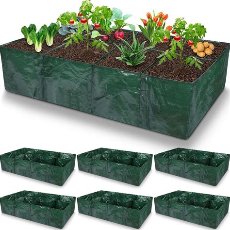 Amazon.com: Woanger 6 Pcs Plastic Raised Garden Bed 35 Gallon Raised ...
