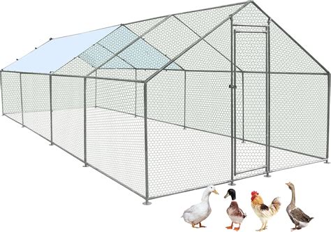 Large Metal Chicken Coop Walk-in Chicken Run 26 ft India | Ubuy