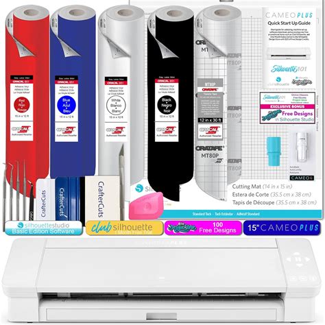 Silhouette Cameo 4 Plus Bundle with 4-12ft Rolls of ORACAL 651 Vinyl ...