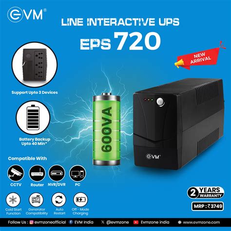 Buy Shop EVM Line Interactive Ups Eps720 at Low Price & EMI Options ...
