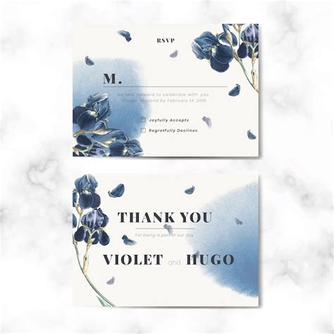 Floral wedding invitation card vector | Free Vector