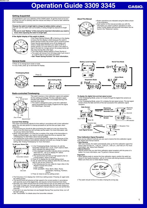 Image result for Casio Watch User Guide