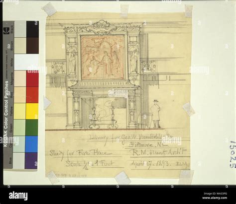 Biltmore, Asheville, North Carolina. Library. Study for fireplace and ...