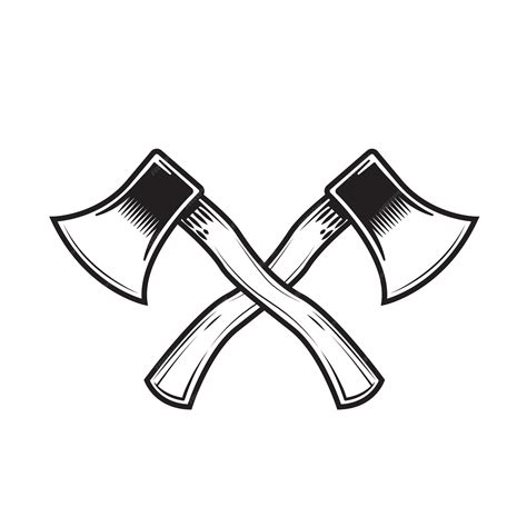 Premium Vector | Axe vector illustration black and white line art