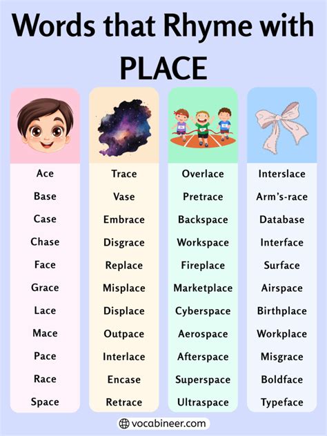 Words That Rhyme with Place: 718 Unique Rhymes in English