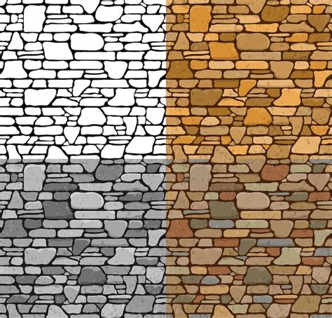 Old stone wall seamless texture Vectors - Download Free High-Quality ...