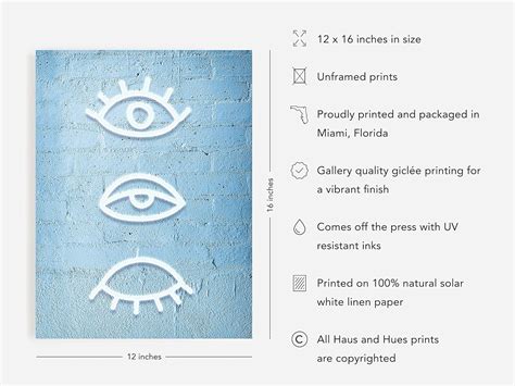 Buy Haus and Hues Blue Wall Decor for Teen Girls - Evil Eye Wall Decor ...