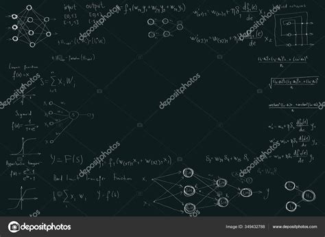 Formulas and diagrams computer science and data science, neural network ...