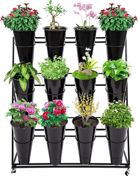 Amazon.com: Flower Display Stands with 12 Buckets, Flower Buckets for ...