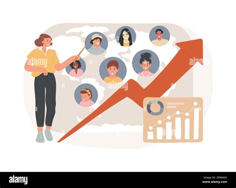 Population growth isolated concept vector illustration. Census service ...