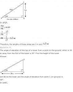 Some Applications Of Trigonometry, Class 10 Maths NCERT Solutions