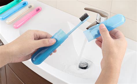 SPELLWISH Plastic Travel Toothbrush Case Holder, Breathable Portable ...