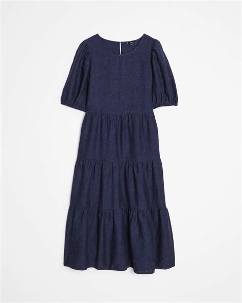 European Linen Tiered Midi Dress | Target Australia