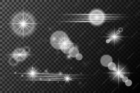 Premium Vector | Set of transparent lens flare and light effects Vector ...