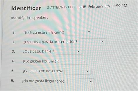 Identificar 2 ﻿ATTEMPTS LEFT DUE February 5th 11:59 | Chegg.com