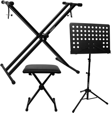ChromaCast Electronic Keyboard Stand, Padded Seat and Music Sheet Stand ...
