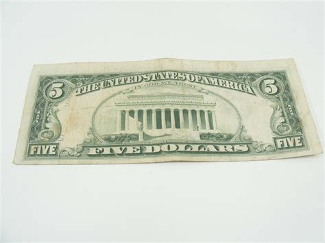 1977 A Five $5 Dollar Bill Misaligned/Misprint Error Front & Reverse ...