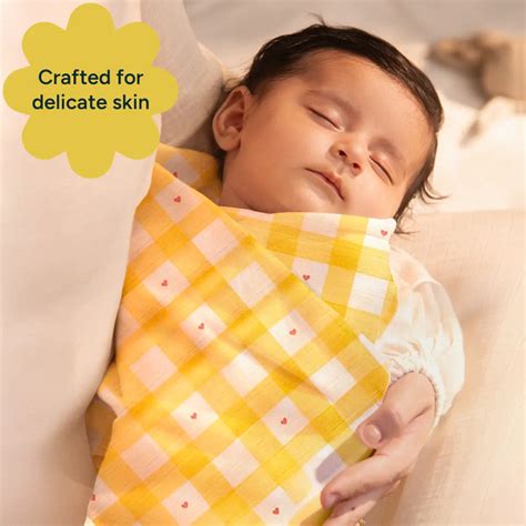 Buy Muslin Sunshine Yellow Large Swaddle Wrap (39x39) - Newborn Baby ...