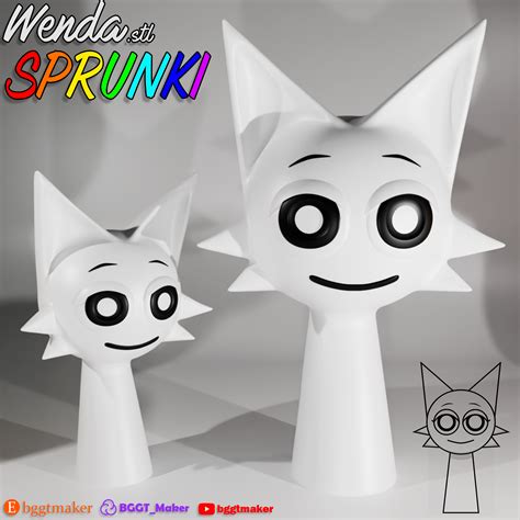 🎨 WENDA SPRUNKI INCREDIBOX WHITE | Sprunki 3D Model STL Fan Art・Archivo ...