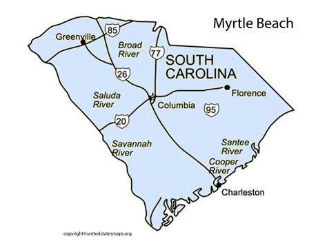 South Carolina Coastline Map