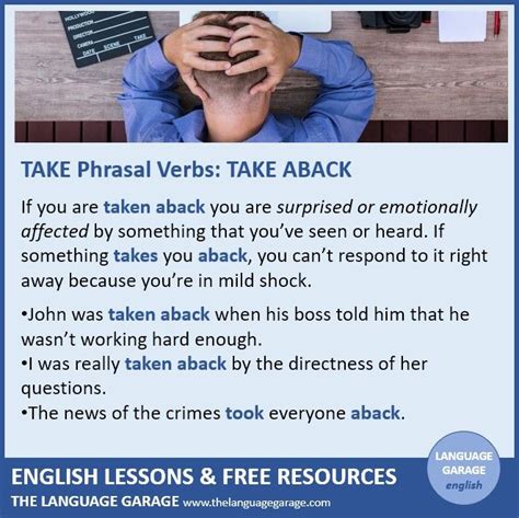 English phrasal verb TAKE ABACK | Learn english, English lessons ...