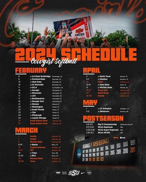 Kenny Gajewski, Oklahoma State Announce Cowgirls 2024 Schedule - Extra ...