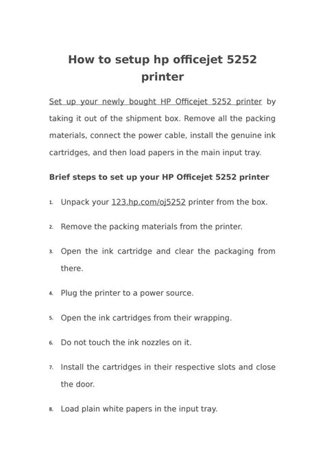 How to setup hp officejet 5252 printer | 123.hp.com/oj5252 by Sandra ...