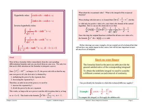 Image result for Basic Integration Formulae For
