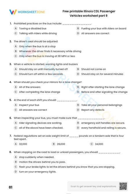 Free printable Illinois CDL Passenger Vehicles worksheet part 2 ...