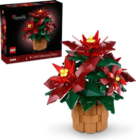 Amazon.com: LEGO Icons Poinsettia Building Sets for Adults - Artificial ...