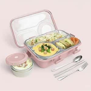 Buy Umadiya® Lunch Box 3 Compartment Out Side-Leak-Proof BPA Free ...
