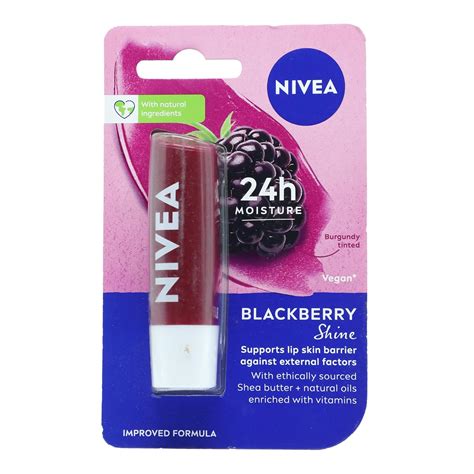 Buy Nivea BlackBerry Shine Lip Balm, 4g Blister Pack Online at Low ...
