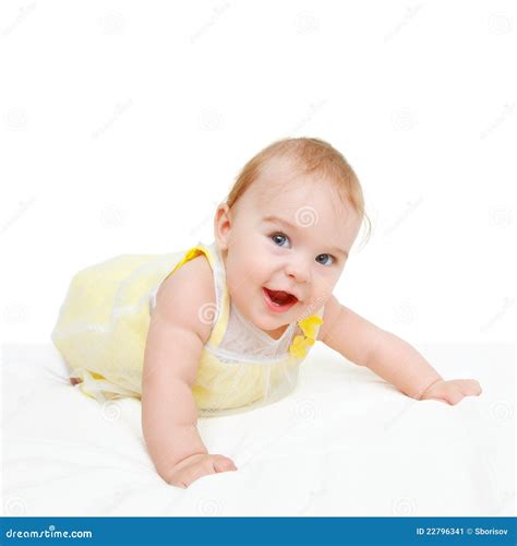 Baby in yellow dress stock image. Image of joyful, life - 22796341
