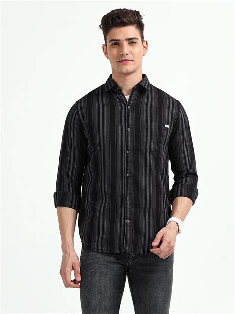 Buy Men's Standard Striped Slim Fit Opaque Casual Shirt | Rick Rogue