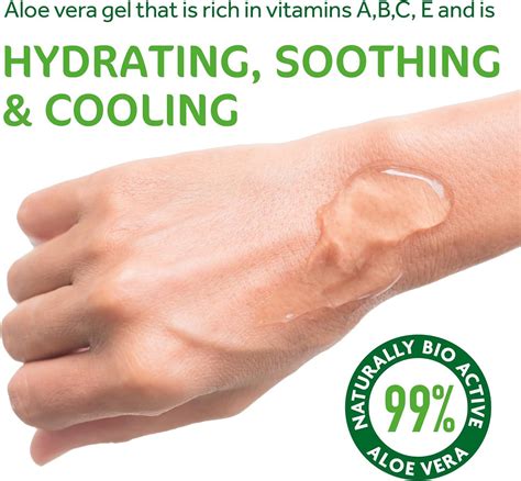 Lakeland Cosmetics Aloe Vera Gel - 100% Pure Bio Active Moisturiser for Face & Body - Soothes ...