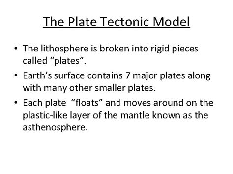 Image result for Lithosphere Plate Tectonics Model