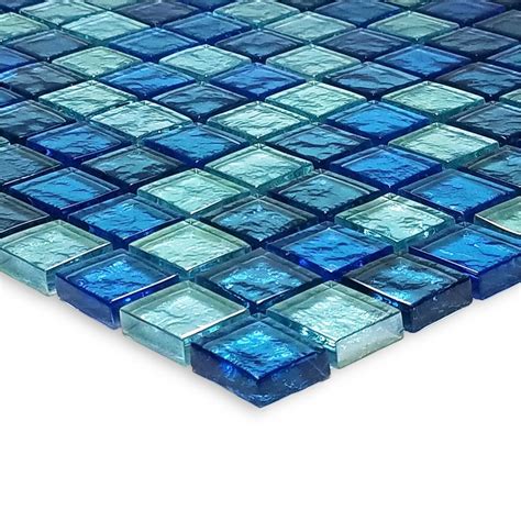 Blue Blend, 1" x 1" Mosaic Tile | GG82323B18 | Glass Tile for Pools ...