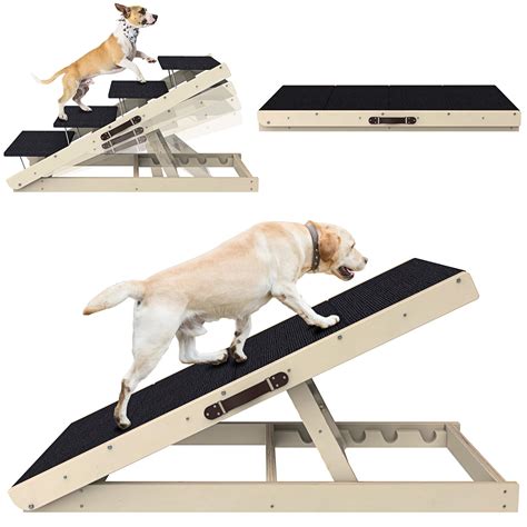 Dog Ramp, Adjustable Steps for High Bed, Folding Stairs Beds, Small ...