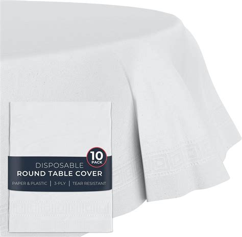 Amazon.com: Cozy Luxe Home 12-Pack White Round Paper Tablecloths - 82in ...